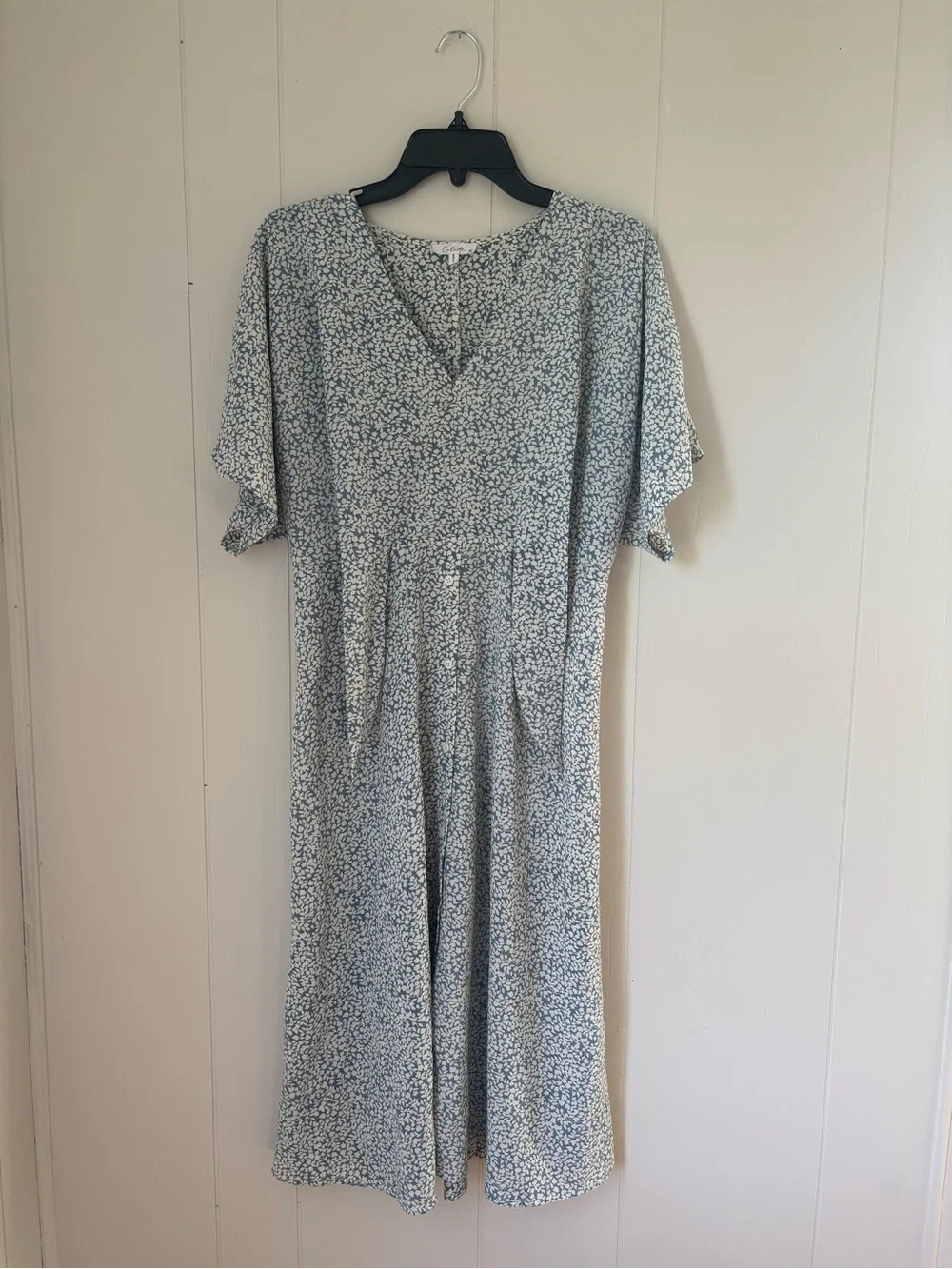 Light Blue Floral Midi Dress - Picture 1 of 2